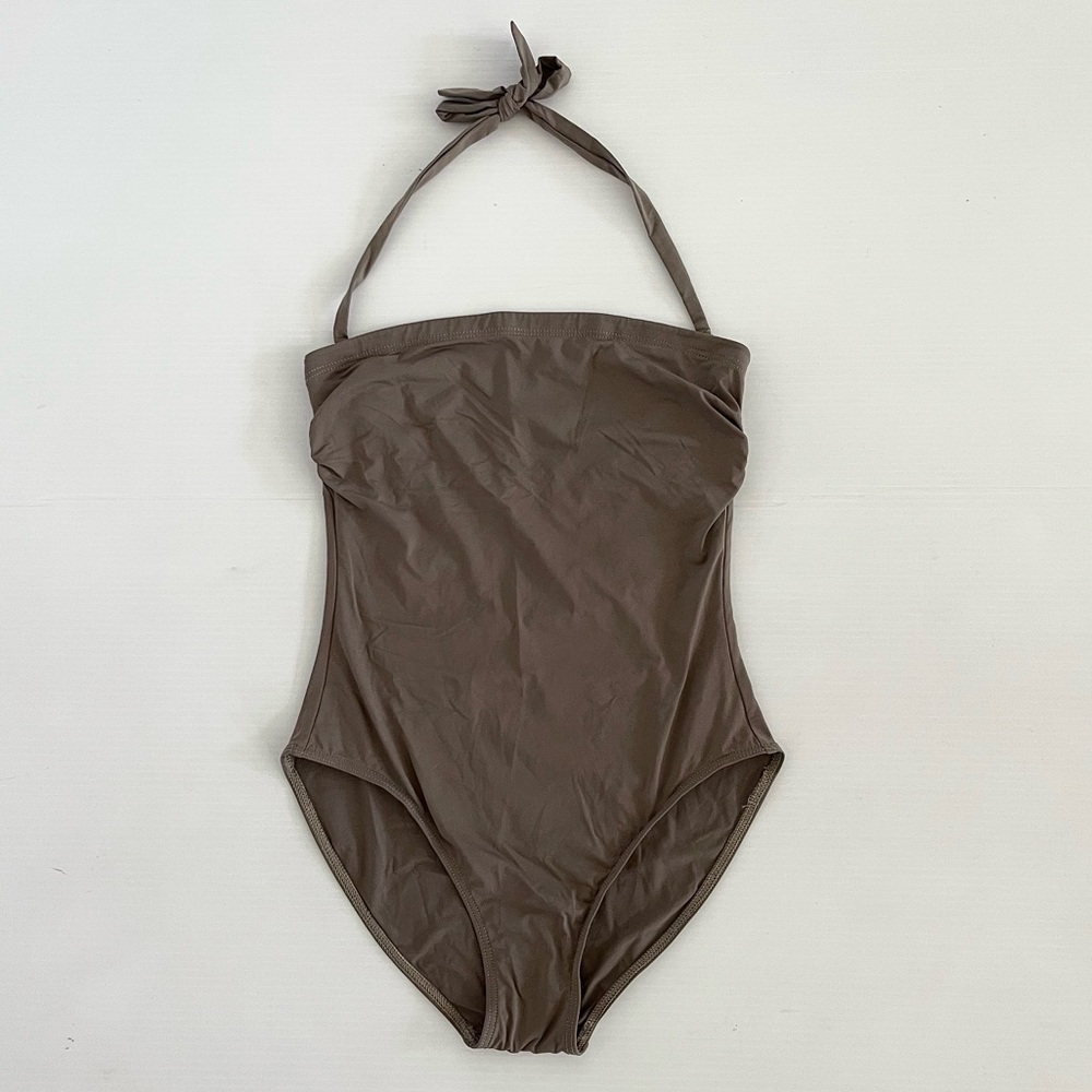 Kiwi Saint Tropez Girls Swim Taupe Strapless One Piece Bathing suit